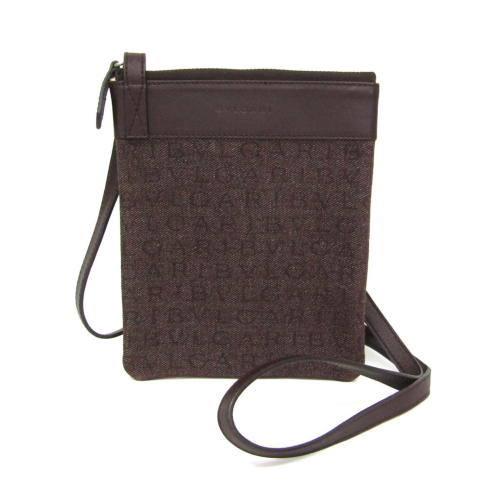 Bvlgari Logomania Crossbody Small Pouch Women's Denim,Leather Pouch,Shoulder ...